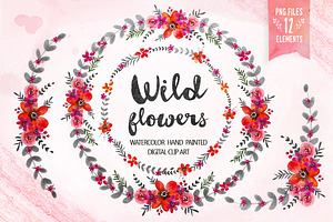 Wild flowers - Floral clip art