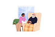 Senior people in nursing home set, a Healthcare Illustration by PaperTrident (Thumbnail 3 of 9)