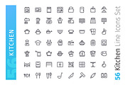 Kitchen Line Icons Set, an Outline Icon by Voysla's Shop (Thumbnail 2 of 4)