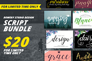 Bowery Bundle ex. license 98% off, a Script Font by Studio design (Thumbnail 1 of 11)