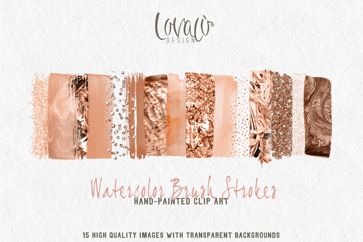Copper Palette Brush Strokes Clipart, a Texture Graphic by Lovalù®