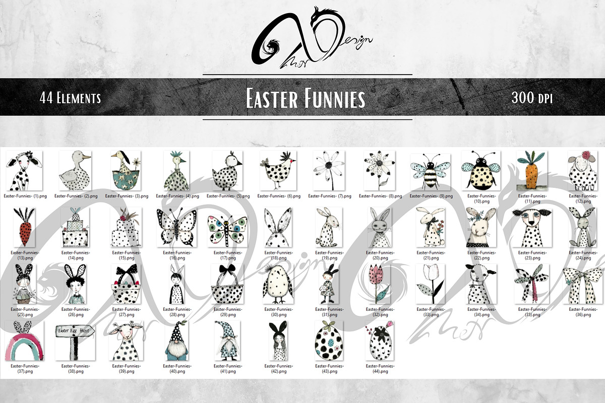 Easter Funnies: Quirky Clipart, an Animal Illustration by NiiiNArt (Photo 3 of 4)
