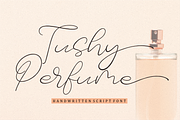 Tushy Perfume, a Script Font by Forberas Club (Thumbnail 1 of 9)