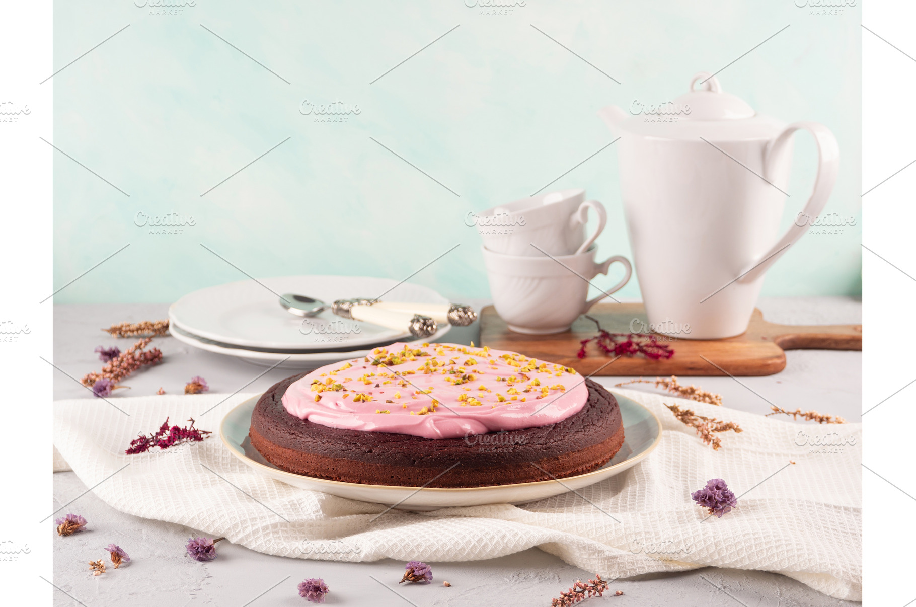 Beetroot chocolate cake with pink, a Food & Drink Photo by Lifemorning
