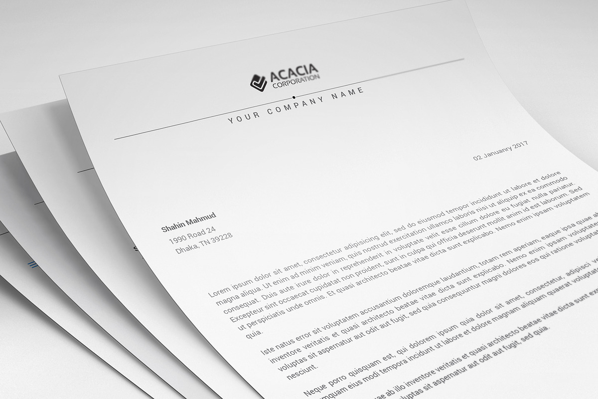 Simple Letterhead, a Stationery Template by DesignGhar (Photo 3 of 5)