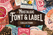 Nostalgic Font and Label Collection, a Graphic by Heritage Type Co. (Thumbnail 1 of 14)