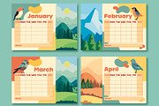 Calendar Monthly Template Bird Decor, a Templates & Theme by studiogstock (Thumbnail 3 of 5)