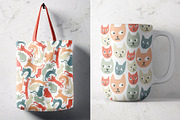 6 patterns with funny cats, a Pattern Graphic by pineart (Thumbnail 2 of 4)