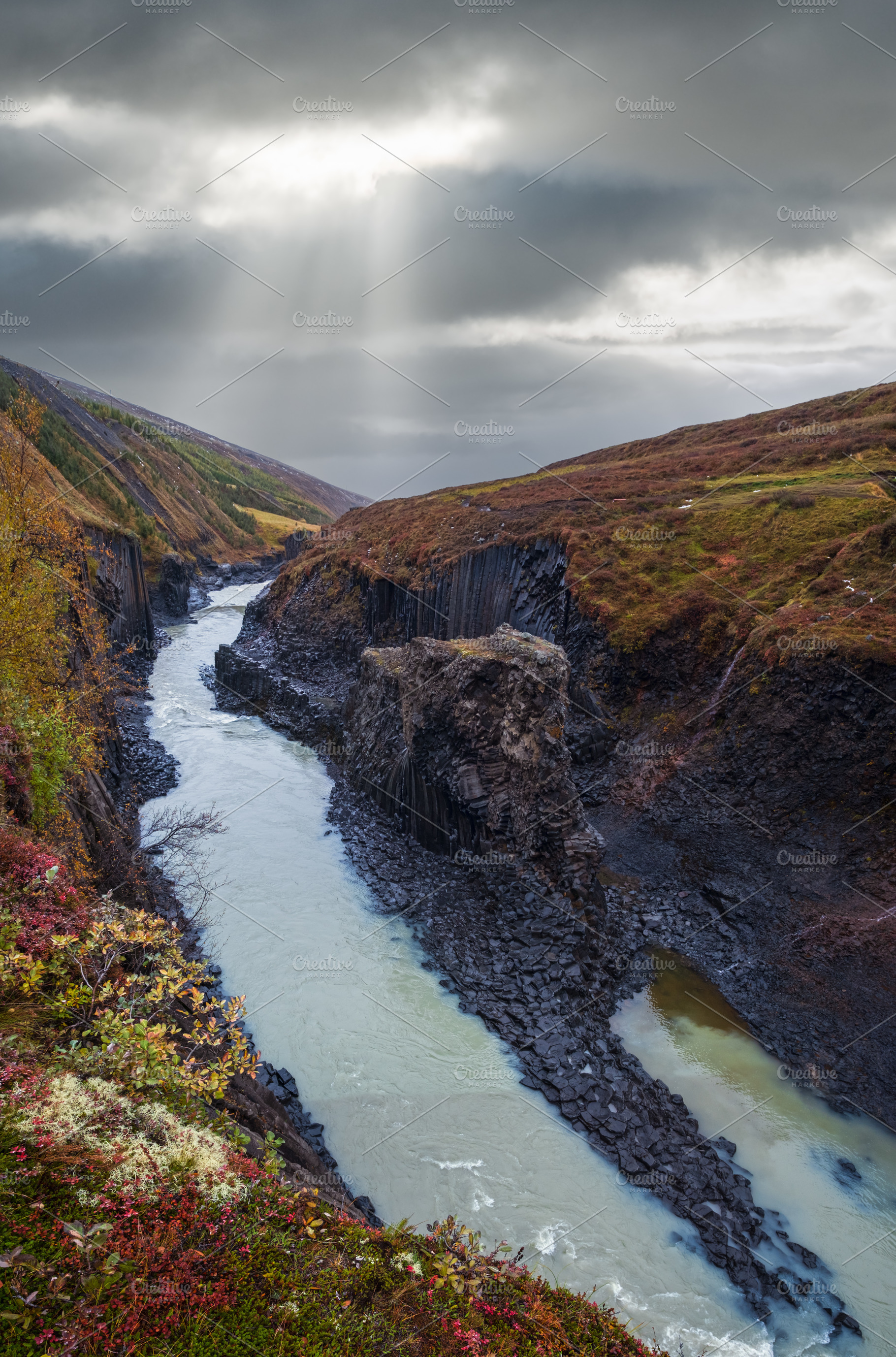 Autumn  picturesque Studlagil canyon is a ravine in Jokuldalur,, a Nature Photo by YuriyB