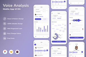 Voice Analysis Mobile App UI Kit, an UI Kit Template by Betush