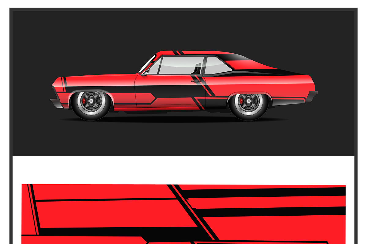 Retro Racing Car Graphic Set, a Transportation Illustration by CarWrap design (Photo 3 of 3)