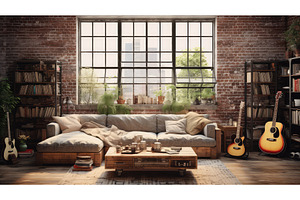 design loft room background ai, an Architecture Photo by pikepicture