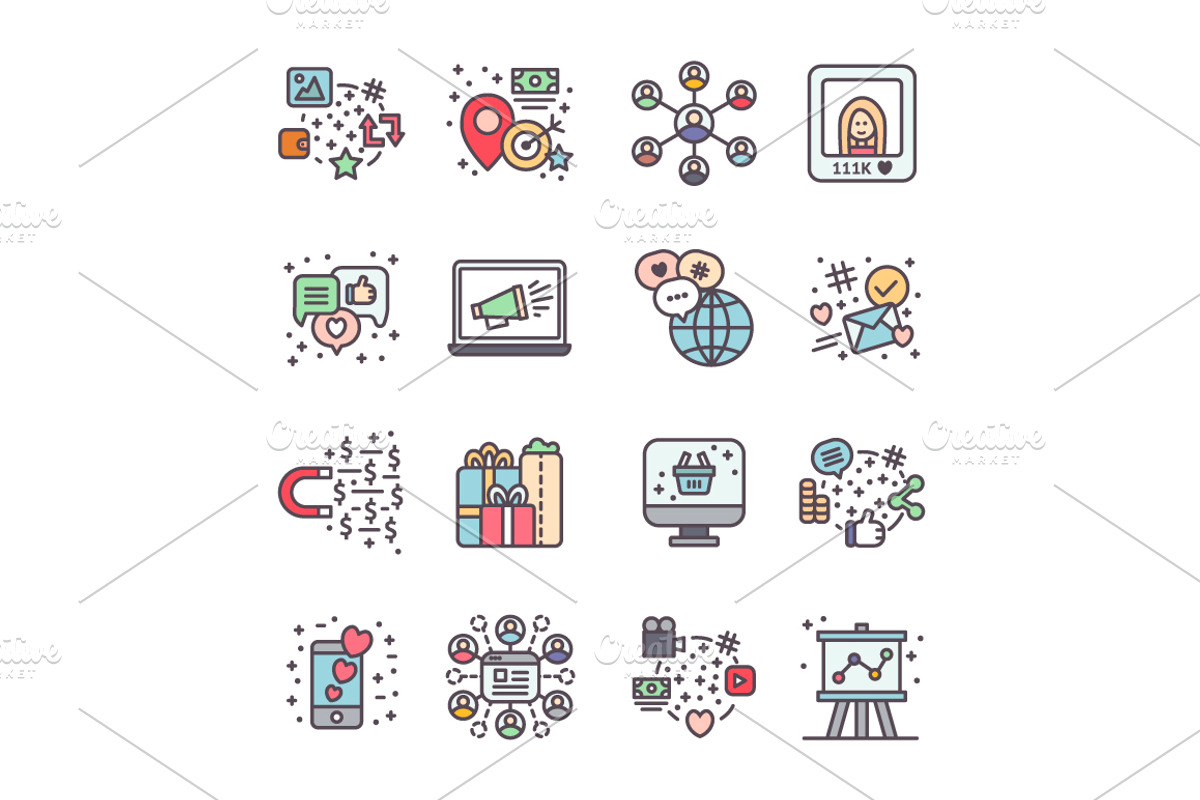 Influencer Marketing Set, a Person Illustration by Asya Malysheva (Photo 2 of 9)