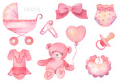 Newborn watercolor set, boy or girl, an Illustration by Vivitta (Thumbnail 3 of 5)