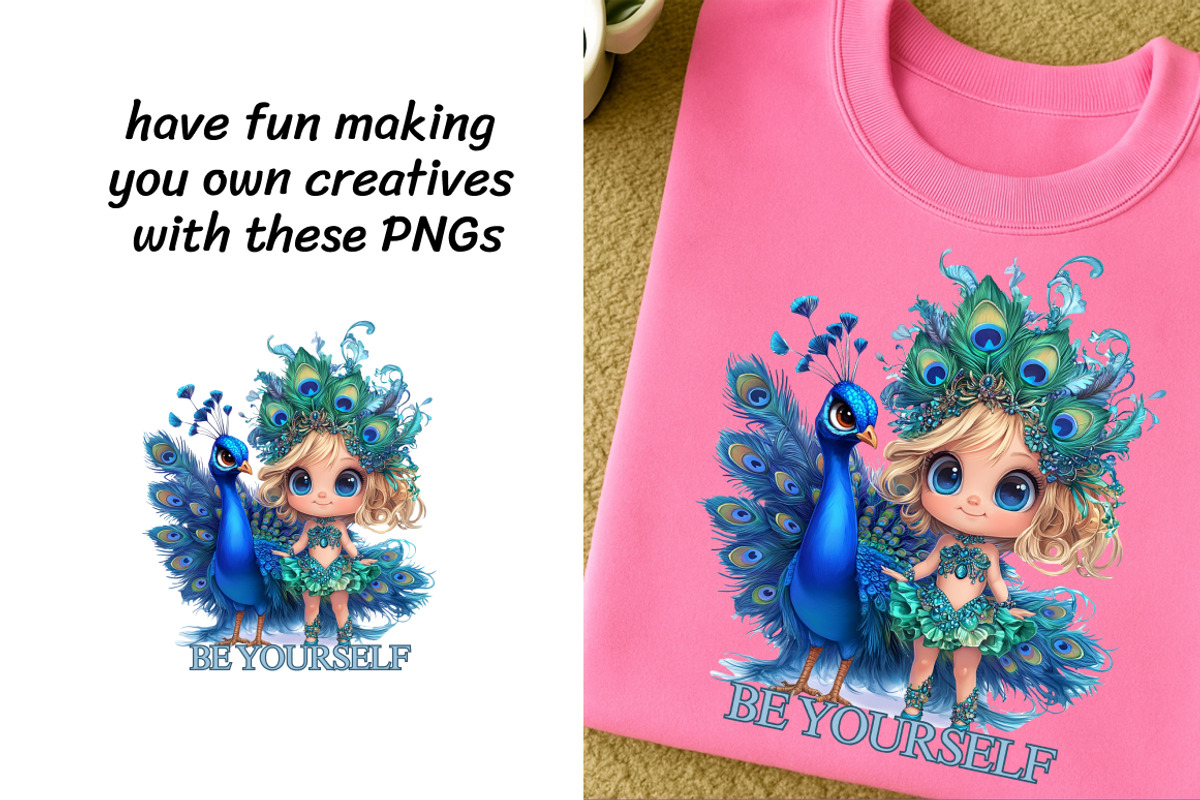 Peacock T-Shirt Sublimation Bundle, an Animal Illustration by InkyQueenArt (Photo 3 of 5)