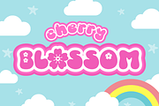 Cherry Blossom Cute Display Font, a Sans Serif Font by Babymimiart (Thumbnail 1 of 6)