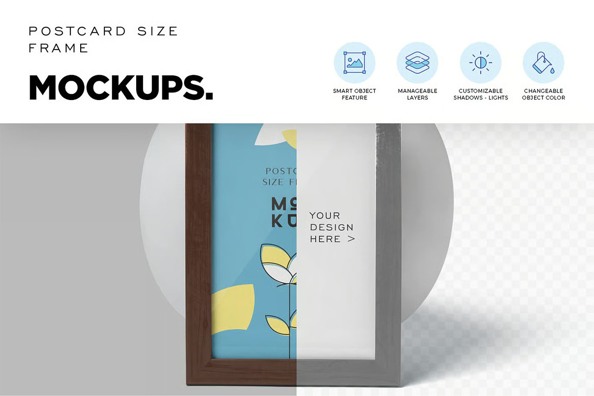 Postcard Size Frame Mockups, an Advertising Mockup by megostudi0 (Photo 6 of 6)