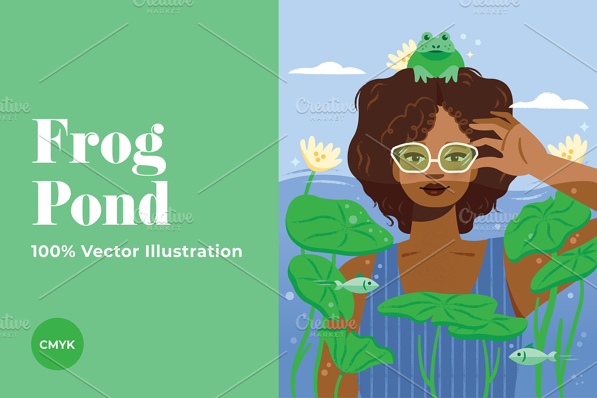 Frog Pond Illustration, a Person Illustration by @JennyPaintsWithPixels