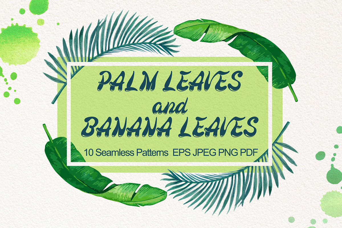 Palm and Banana Leaves Patterns, a Pattern Graphic by Graphobia (Photo 1 of 7)