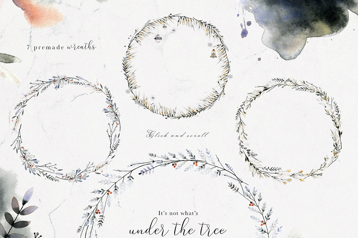 Vague Christmas Watercolor & Ink Set, an Animal Illustration by Bibela (Photo 11 of 14)