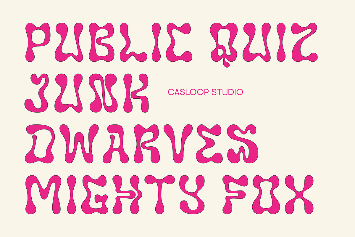Moxen - Liquid Wavy Bubble Font, a Sans Serif Font by Casloop Studio (Photo 2 of 9)