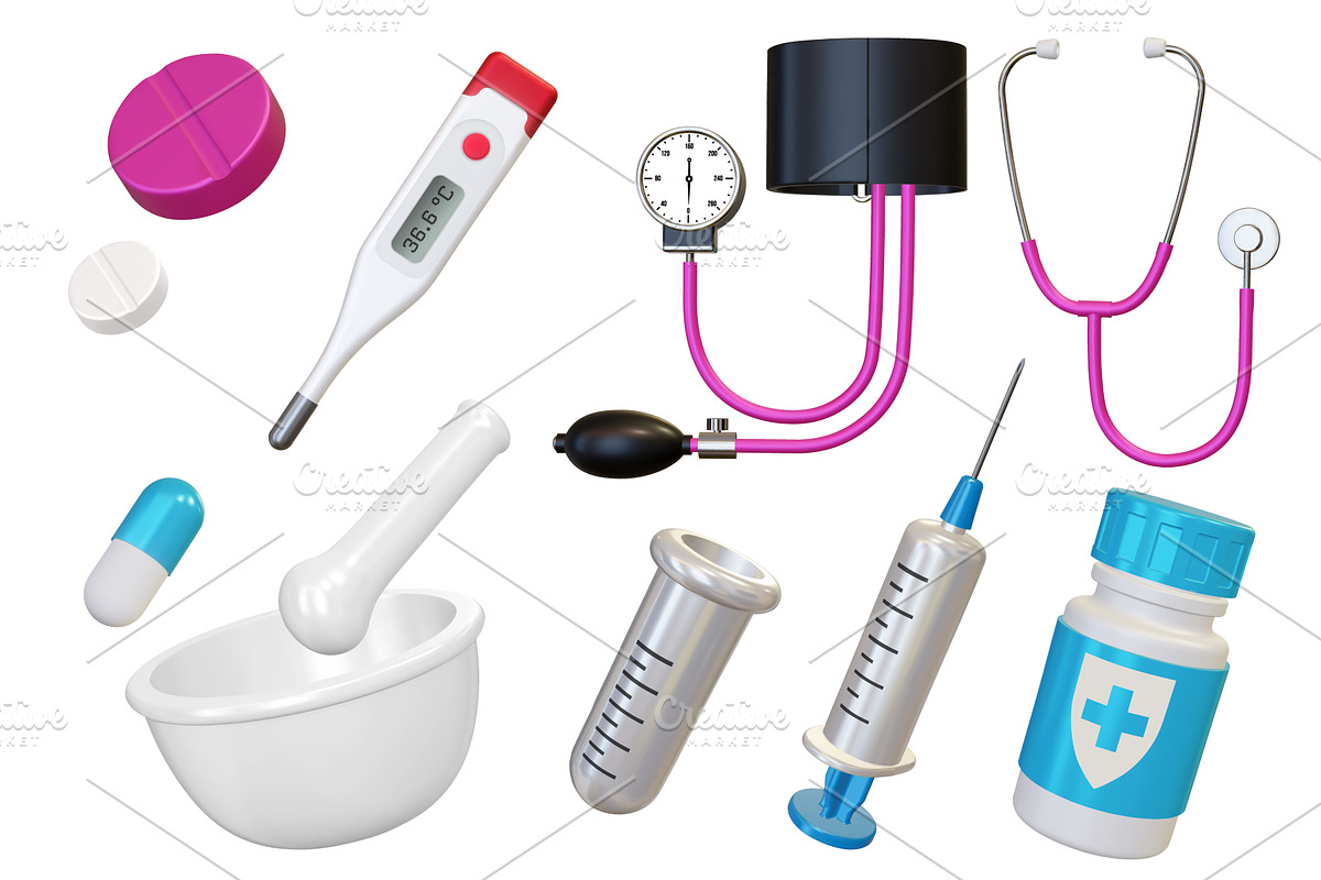 3d Realistic Medical Icons, an Object Graphic by sivVector