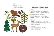 Woodland Animals Clipart Vector Set, an Animal Illustration by Luamor (Thumbnail 2 of 5)