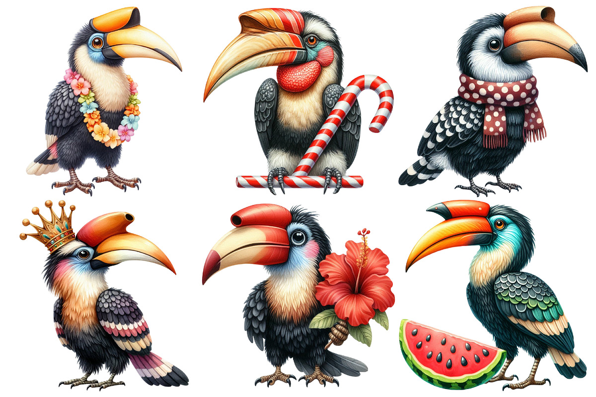 Hornbill Bird Clipart, an Illustration by Pixels.Craft (Photo 2 of 7)