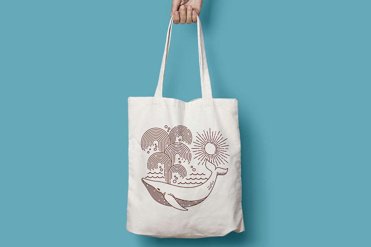Great whale line illustration, an Animal Illustration by gunaonedesign (Photo 4 of 4)