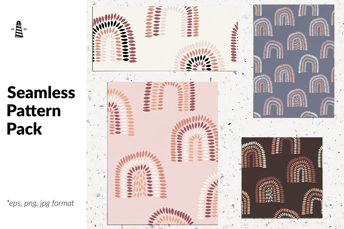 Hand drawn uneven rainbows in earthy, a Pattern Graphic by Norse Studio (Photo 1 of 3)
