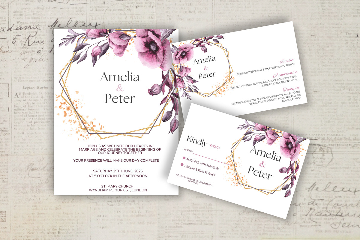 Modern Wedding Invitation, an Invitation Template by Design House (Photo 5 of 16)