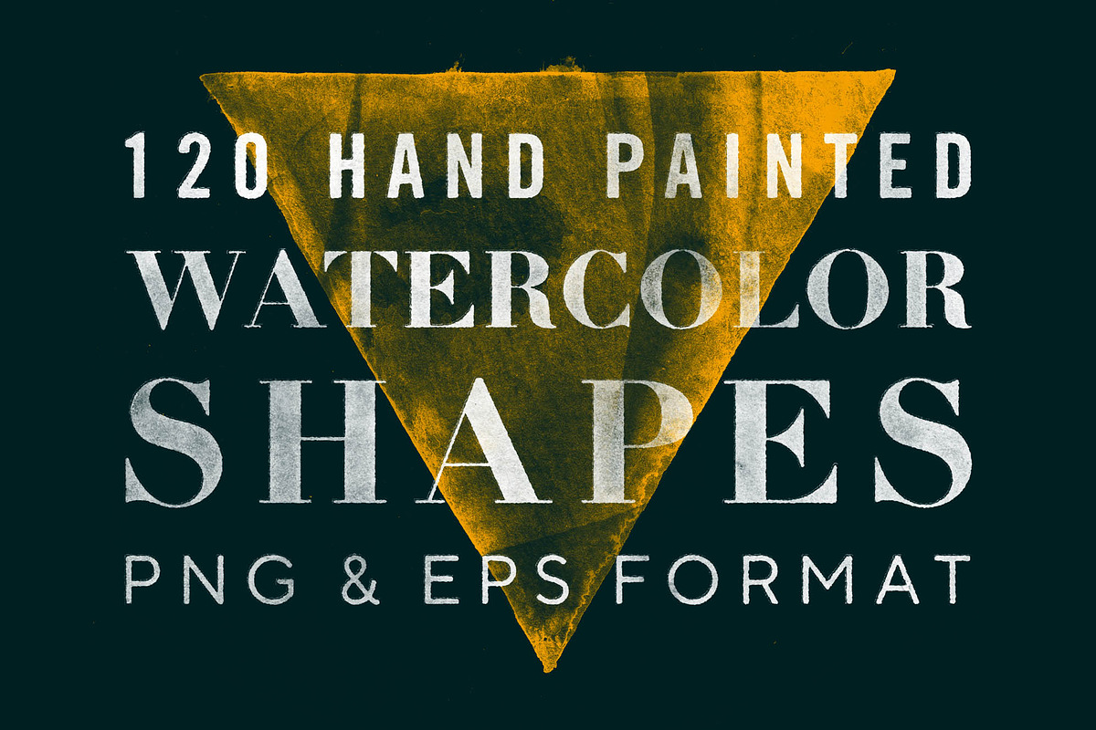 120 Watercolor Shapes PNG + EPS