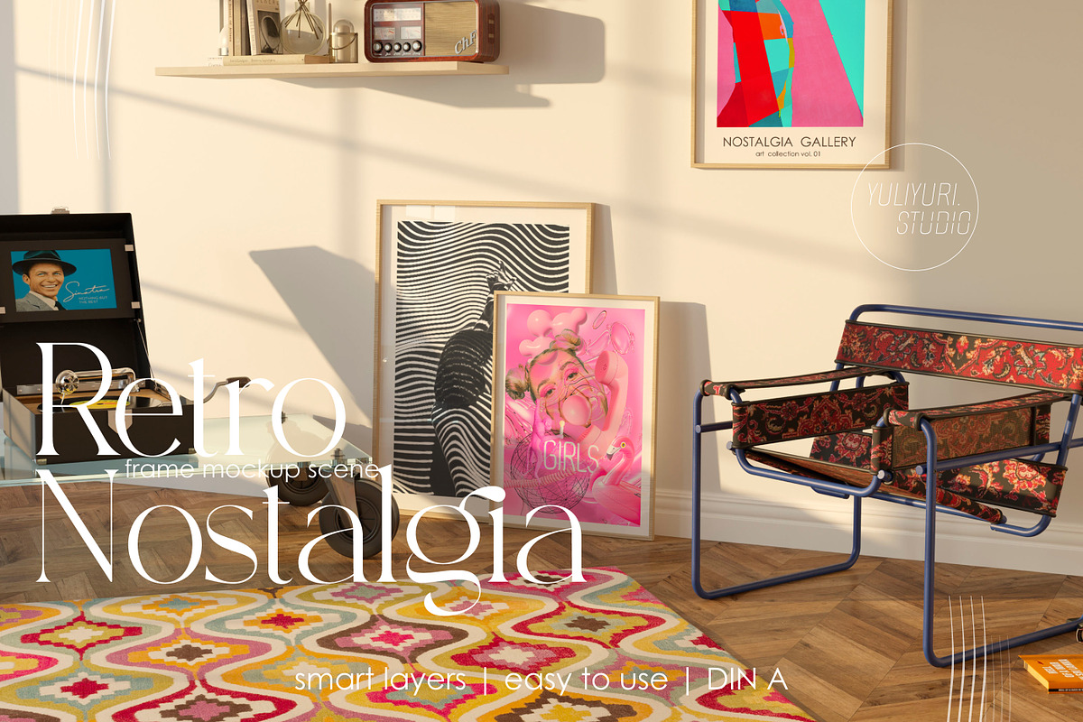 RETRO NOSTALGIA | Frame Mockup set, a Household Mockup by yuliyuri.studio (Photo 1 of 14)