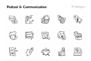 Podcast And Communication Icons