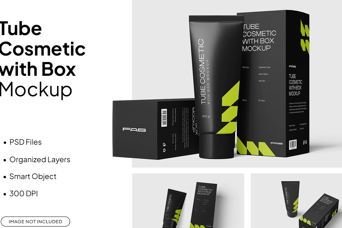 Cosmetic Tube Mockup 3 Views, a Packaging Mockup by graphicsauce (Photo 1 of 4)