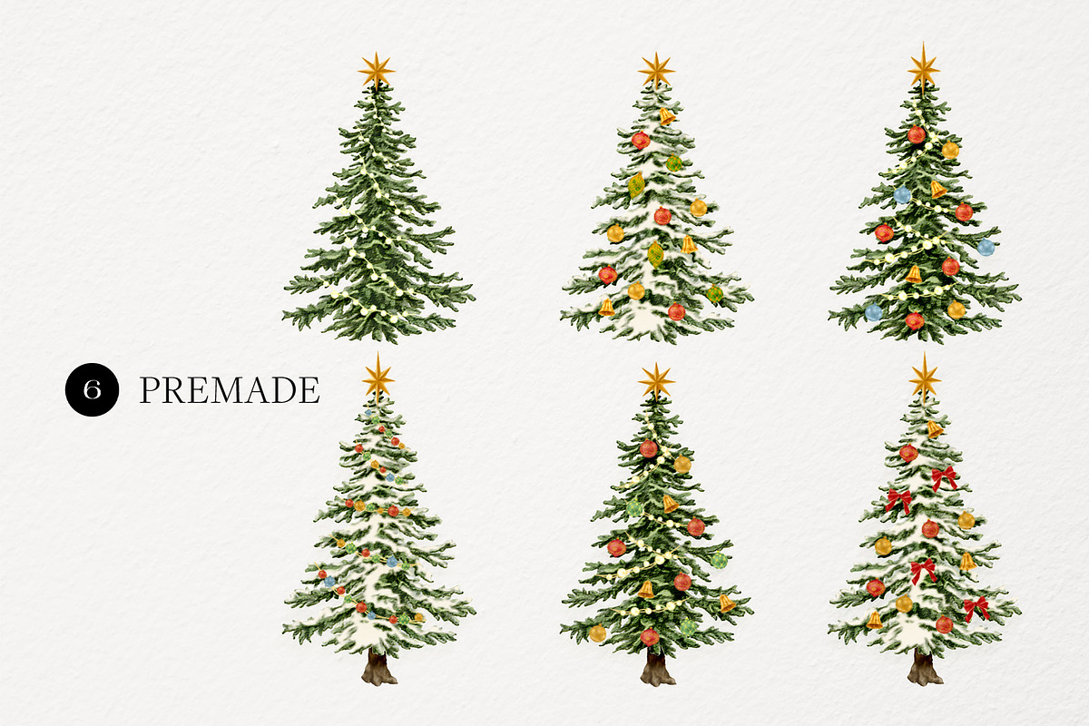 Christmas Watercolor Decorations, an Object Graphic by DesignerCandies (Photo 2 of 5)