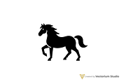 Minimal Horse Silhouette Logo, a Branding & Logo Template by Vectorium Studio (Thumbnail 1 of 3)