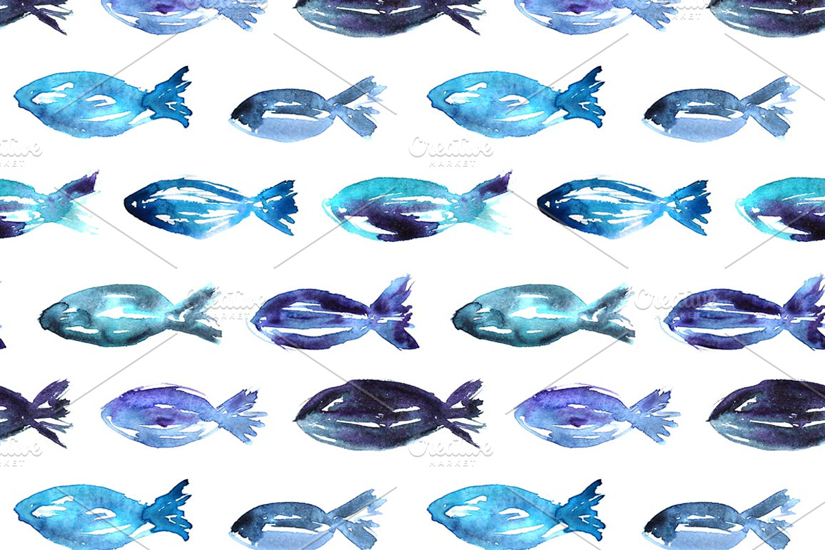 Watercolor summer patterns (4+bonus), a Pattern Graphic by Katerina Tova (Photo 5 of 10)