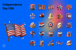 3D Independence Day USA - II, an Object Graphic by Pengedar Seni