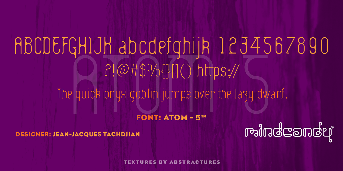 Atom 5™, a Sans Serif Font by MINDCANDY