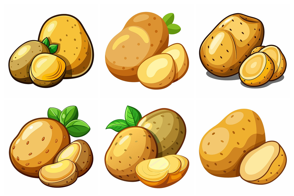 Potatoes Whole and vectors, an Object Graphic by Billah Hub