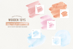 Wooden Toys. Kids Watercolor Set