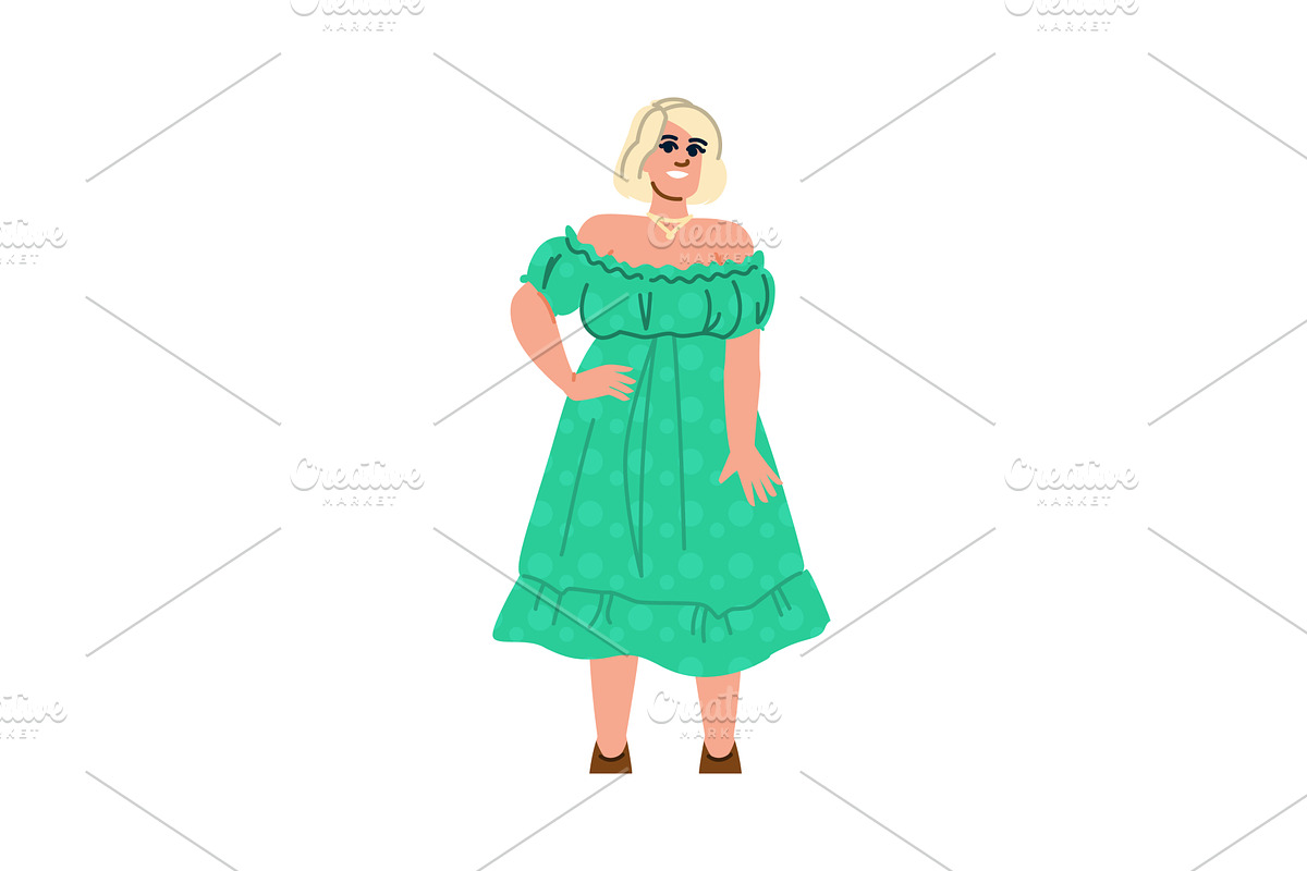 Smiling plus size woman wearing, an Object Illustration by pikepicture