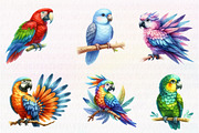 Parrots watercolor clipart,, an Illustration by CreationArt (Thumbnail 3 of 5)