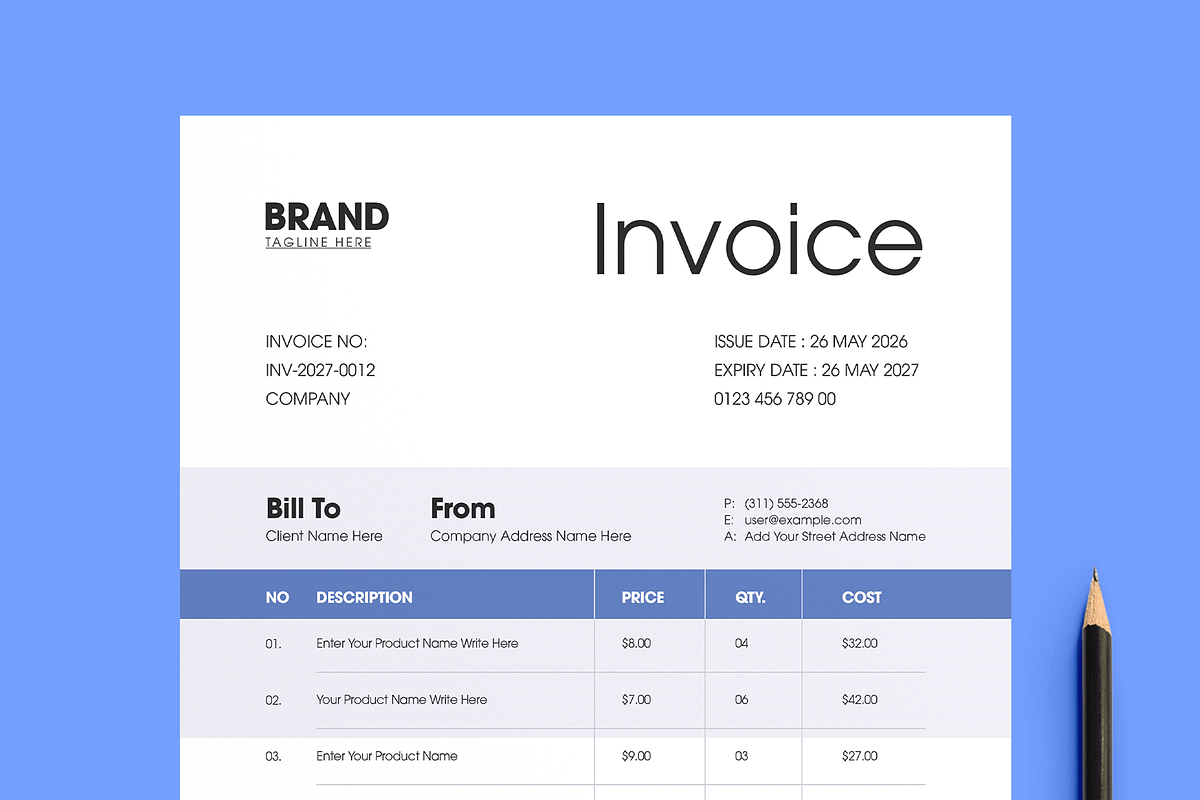 Professional Business Invoice layout