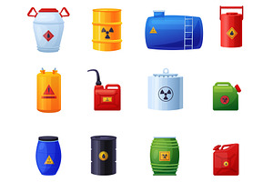 Toxic containers. Metal and plastic, an Illustration by LadadikArt