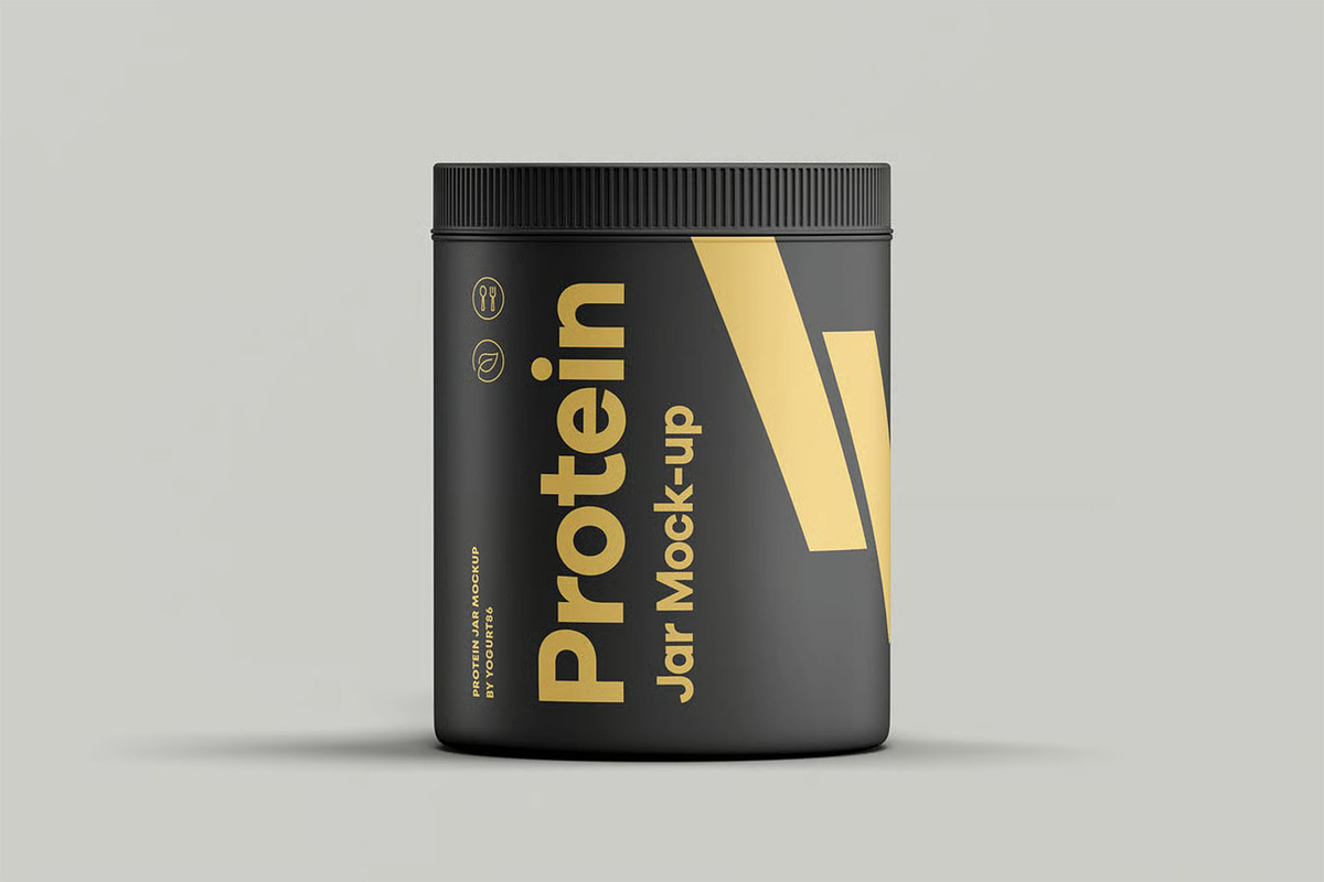 Protein Jar Mock-up, a Packaging Mockup by zippypixelstudio (Photo 6 of 8)