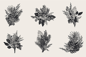 Winter Clipart B&W