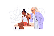Pediatrician doctors examine kids, a Healthcare Illustration by PaperTrident (Thumbnail 10 of 11)