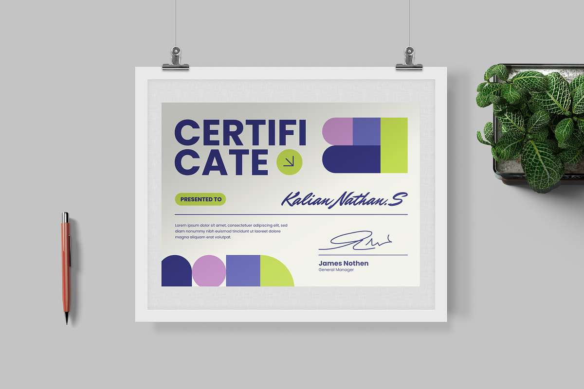 Bauhaus Participation Certificate, a Stationery Template by Annora Studio (Photo 2 of 6)